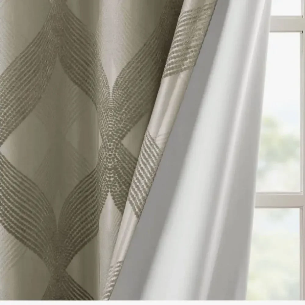 Elegant Cream Patterned Blackout Curtains